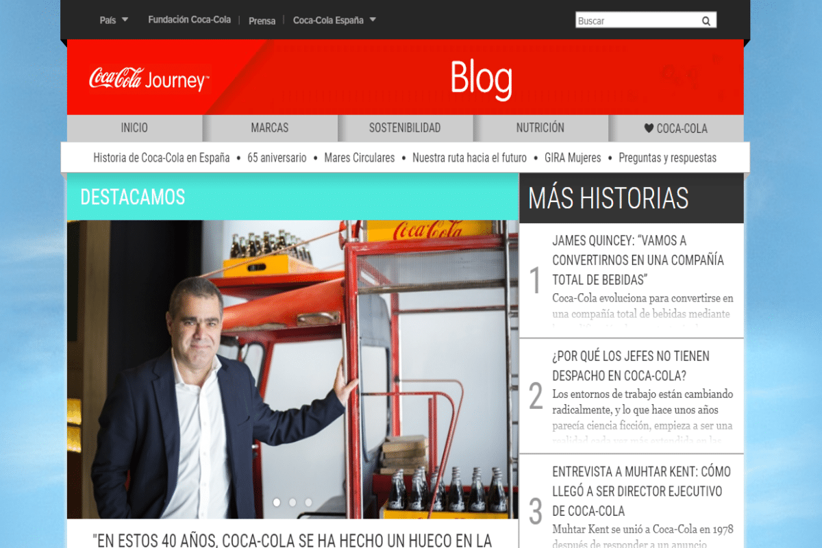 Página web de Coca-Cola España